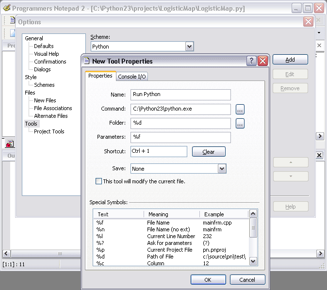 notepad++ python program keeps not responding