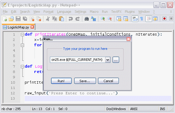 notepad++ command line